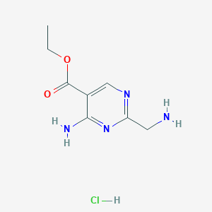 Ethyl 4-amino-2-(aminomethyl)pyrimidine-5-carboxylate hydrochloride