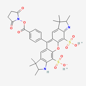 molecular formula C34H33N3O11S2 B1263448 Alexa Fluor 532 carboxylic acid, succinimidyl ester 