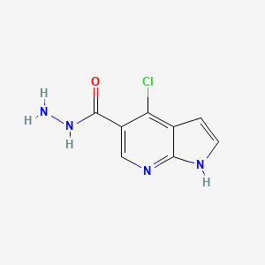 molecular formula C8H7ClN4O B12634527 1H-Pyrrolo[2,3-b]pyridine-5-carboxylic acid, 4-chloro-, hydrazide CAS No. 944123-43-7