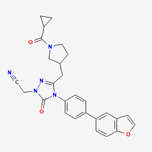 1H-1,2,4-Triazole-1-acetonitrile, 4-[4-(5-benzofuranyl)phenyl]-3-[[(3S)-1-(cyclopropylcarbonyl)-3-pyrrolidinyl]methyl]-4,5-dihydro-5-oxo-