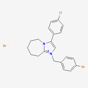 molecular formula C21H21Br2ClN2 B12634543 1-(4-Bromo-benzyl)-3-(4-chloro-phenyl)-6,7,8,9-tetrahydro-5H-imidazo[1,2-a]azepin-1-ium 