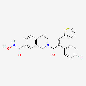 molecular formula C23H19FN2O3S B12634585 7-Isoquinolinecarboxamide, 2-[2-(4-fluorophenyl)-1-oxo-3-(2-thienyl)-2-propen-1-yl]-1,2,3,4-tetrahydro-N-hydroxy- 