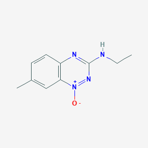 molecular formula C10H12N4O B12634589 N-Ethyl-7-methyl-1-oxo-1lambda~5~,2,4-benzotriazin-3-amine CAS No. 921933-25-7