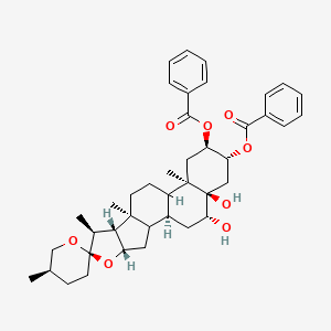 molecular formula C41H52O8 B12634626 [(1S,4S,5'R,6R,7S,8R,9S,13R,15R,16R,18R,19R)-16-benzoyloxy-18,19-dihydroxy-5',7,9,13-tetramethylspiro[5-oxapentacyclo[10.8.0.02,9.04,8.013,18]icosane-6,2'-oxane]-15-yl] benzoate 