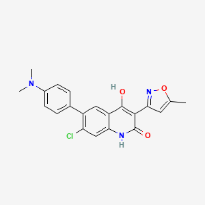 2(1H)-Quinolinone, 7-chloro-6-[4-(dimethylamino)phenyl]-4-hydroxy-3-(5-methyl-3-isoxazolyl)-