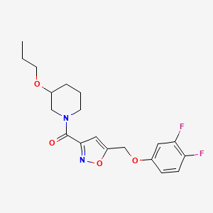 molecular formula C19H22F2N2O4 B1263464 [5-[(3,4-Difluorophenoxy)methyl]-3-isoxazolyl]-(3-propoxy-1-piperidinyl)methanone 