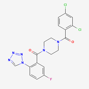 molecular formula C19H15Cl2FN6O2 B12634747 C19H15Cl2FN6O2 