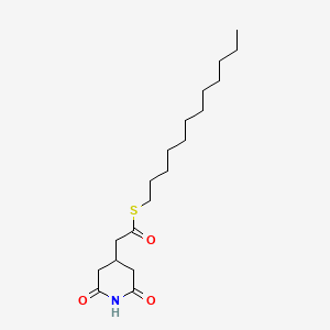 molecular formula C19H33NO3S B1263478 3-[(Dodecylthiocarbonyl)Methyl]Glutarimide 