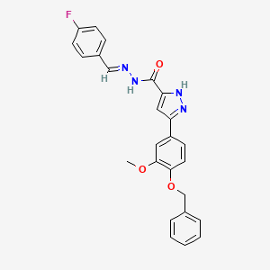 molecular formula C25H21FN4O3 B12634787 3-[4-(benzyloxy)-3-methoxyphenyl]-N'-[(E)-(4-fluorophenyl)methylidene]-1H-pyrazole-5-carbohydrazide 