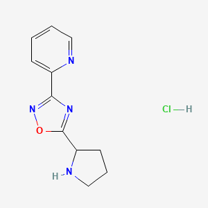 3-(Pyridin-2-YL)-5-(pyrrolidin-2-YL)-1,2,4-oxadiazole hydrochloride