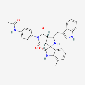 molecular formula C31H27N5O4 B12634813 N-[4-[(3aR,6aS)-1-(1H-indol-3-ylmethyl)-7'-methyl-2',4,6-trioxospiro[1,2,3a,6a-tetrahydropyrrolo[3,4-c]pyrrole-3,3'-1H-indole]-5-yl]phenyl]acetamide 