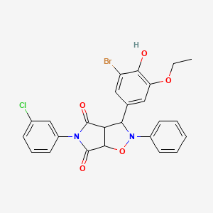 molecular formula C25H20BrClN2O5 B12634814 3-(3-bromo-5-ethoxy-4-hydroxyphenyl)-5-(3-chlorophenyl)-2-phenyldihydro-2H-pyrrolo[3,4-d][1,2]oxazole-4,6(3H,5H)-dione 