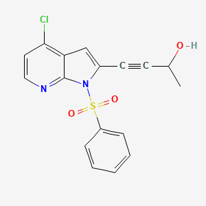 molecular formula C17H13ClN2O3S B12634912 3-Butyn-2-ol, 4-[4-chloro-1-(phenylsulfonyl)-1H-pyrrolo[2,3-b]pyridin-2-yl]- 