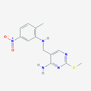 molecular formula C13H15N5O2S B1263494 5-[(2-Methyl-5-nitroanilino)methyl]-2-(methylthio)-4-pyrimidinamine 