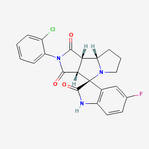 molecular formula C22H17ClFN3O3 B12634977 (3S,3'aR,8'aS,8'bS)-2'-(2-chlorophenyl)-5-fluorospiro[1H-indole-3,4'-3a,6,7,8,8a,8b-hexahydropyrrolo[3,4-a]pyrrolizine]-1',2,3'-trione 