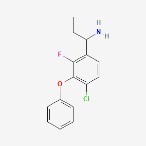 molecular formula C15H15ClFNO B12635051 Benzenemethanamine, 4-chloro-alpha-ethyl-2-fluoro-3-phenoxy-, (alphaR)- 