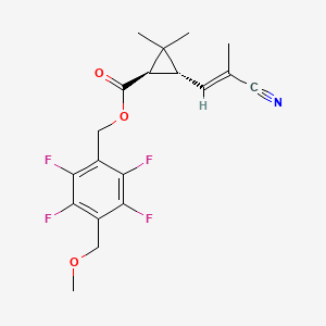 molecular formula C19H19F4NO3 B1263508 [2,3,5,6-tetrafluoro-4-(methoxymethyl)phenyl]methyl (1R,3R)-3-[(E)-2-cyanoprop-1-enyl]-2,2-dimethylcyclopropane-1-carboxylate 