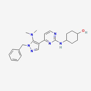 Cyclohexanol, 4-[[4-[5-(dimethylamino)-1-(phenylmethyl)-1H-pyrazol-4-yl]-2-pyrimidinyl]amino]-, trans-