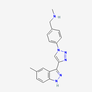 molecular formula C18H18N6 B12635154 N-methyl-1-[4-[4-(5-methyl-1H-indazol-3-yl)triazol-1-yl]phenyl]methanamine 