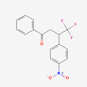 molecular formula C16H12F3NO3 B12635159 4,4,4-Trifluoro-3-(4-nitrophenyl)-1-phenylbutan-1-one CAS No. 921932-56-1