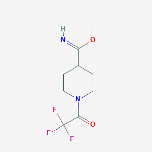 molecular formula C9H13F3N2O2 B12635173 Methyl 1-(2,2,2-trifluoroacetyl)piperidine-4-carbimidate 