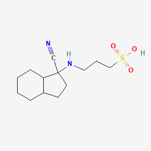 molecular formula C13H22N2O3S B12635180 3-[(1-Cyanooctahydro-1H-inden-1-yl)amino]propane-1-sulfonic acid CAS No. 918824-89-2