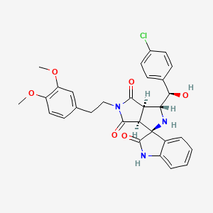 molecular formula C30H28ClN3O6 B12635258 (1R,3S,3aS,6aR)-1-[(R)-(4-chlorophenyl)-hydroxymethyl]-5-[2-(3,4-dimethoxyphenyl)ethyl]spiro[1,2,3a,6a-tetrahydropyrrolo[3,4-c]pyrrole-3,3'-1H-indole]-2',4,6-trione 