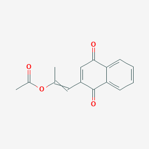 molecular formula C15H12O4 B12635261 1-(1,4-Dioxo-1,4-dihydronaphthalen-2-yl)prop-1-en-2-yl acetate CAS No. 919281-57-5