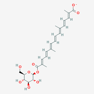 molecular formula C26H33O9- B1263528 beta-D-glucosyl crocetin(1-) 