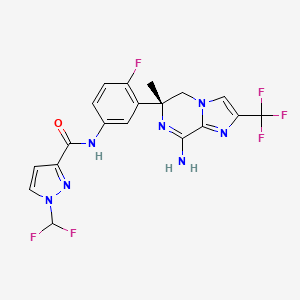 1H-Pyrazole-3-carboxamide, N-[3-[(6R)-8-amino-5,6-dihydro-6-methyl-2-(trifluoromethyl)imidazo[1,2-a]pyrazin-6-yl]-4-fluorophenyl]-1-(difluoromethyl)-