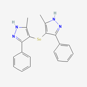 molecular formula C20H18N4Se B12635290 Bis(3-methyl-5-phenyl-1H-pyrazole-4-yl) selenide CAS No. 1031223-90-1