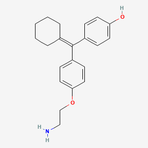 molecular formula C21H25NO2 B12635302 4-((4-(2-Aminoethoxy)phenyl)(cyclohexylidene)methyl)phenol CAS No. 918803-14-2