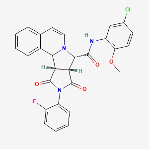 molecular formula C28H21ClFN3O4 B12635305 (11S,12R,16S)-N-(5-chloro-2-methoxyphenyl)-14-(2-fluorophenyl)-13,15-dioxo-10,14-diazatetracyclo[8.6.0.02,7.012,16]hexadeca-2,4,6,8-tetraene-11-carboxamide 