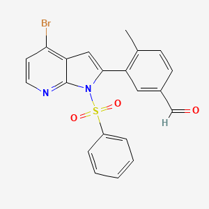 Benzaldehyde, 3-[4-bromo-1-(phenylsulfonyl)-1H-pyrrolo[2,3-b]pyridin-2-yl]-4-methyl-