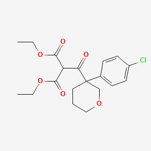 Diethyl 2-[3-(4-chlorophenyl)oxane-3-carbonyl]propanedioate