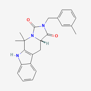molecular formula C23H23N3O2 B1263534 (15S)-10,10-dimethyl-13-[(3-methylphenyl)methyl]-8,11,13-triazatetracyclo[7.7.0.02,7.011,15]hexadeca-1(9),2,4,6-tetraene-12,14-dione 