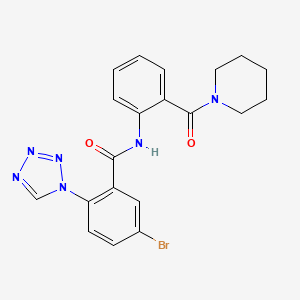 molecular formula C20H19BrN6O2 B12635365 5-bromo-N-[2-(piperidin-1-ylcarbonyl)phenyl]-2-(1H-tetrazol-1-yl)benzamide 