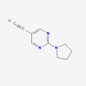 molecular formula C10H11N3 B12635367 5-Ethynyl-2-(pyrrolidin-1-YL)pyrimidine 