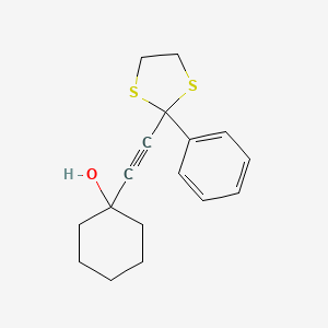 1-[(2-Phenyl-1,3-dithiolan-2-yl)ethynyl]cyclohexan-1-ol