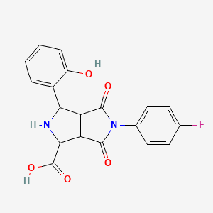 5-(4-Fluorophenyl)-3-(2-hydroxyphenyl)-4,6-dioxooctahydropyrrolo[3,4-c]pyrrole-1-carboxylic acid