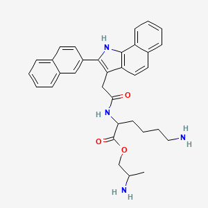 molecular formula C33H36N4O3 B1263540 2-氨基丙基 6-氨基-2-[[2-(2-萘-2-基-1H-苯并[g]吲哚-3-基)乙酰]氨基]己酸盐 