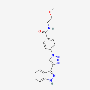 molecular formula C19H18N6O2 B12635416 4-[4-(1H-indazol-3-yl)triazol-1-yl]-N-(2-methoxyethyl)benzamide 