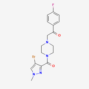 2-(4-(4-Bromo-1-methyl-1H-pyrazole-3-carbonyl)piperazin-1-yl)-1-(4-fluorophenyl)ethanone