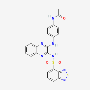 molecular formula C22H17N7O3S2 B12635469 N-(4-((3-(benzo[c][1,2,5]thiadiazole-4-sulfonamido)quinoxalin-2-yl)amino)phenyl)acetamide 