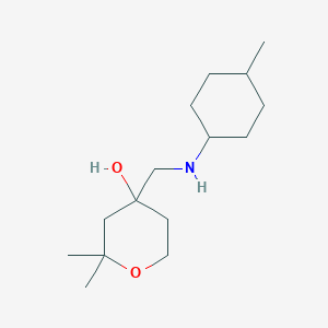 molecular formula C15H29NO2 B12635509 2,2-dimethyl-4-{[(4-methylcyclohexyl)amino]methyl}tetrahydro-2H-pyran-4-ol 