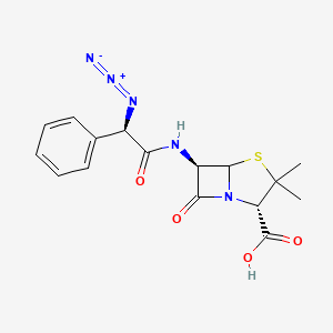 molecular formula C16H17N5O4S B1263551 (2S,6R)-6-[[(2R)-2-azido-2-phenylacetyl]amino]-3,3-dimethyl-7-oxo-4-thia-1-azabicyclo[3.2.0]heptane-2-carboxylic acid 