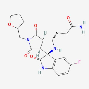 3-[(1S,3S,3aS,6aR)-5'-fluoro-2',4,6-trioxo-5-(oxolan-2-ylmethyl)spiro[1,2,3a,6a-tetrahydropyrrolo[3,4-c]pyrrole-3,3'-1H-indole]-1-yl]propanamide