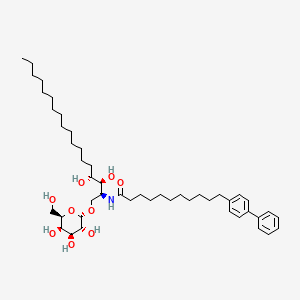 molecular formula C47H77NO9 B1263554 1-O-(α-D-半乳吡喃糖基)-N-[11-([1,1'-联苯]-4-基)十一烷酰基]植物鞘氨醇 