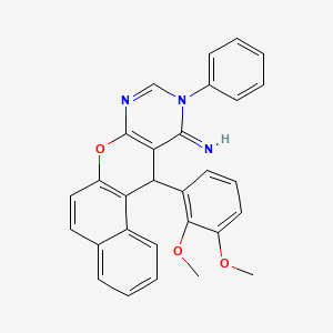 molecular formula C29H23N3O3 B1263555 18-(2,3-Dimethoxyphenyl)-15-phenyl-11-oxa-13,15-diazatetracyclo[8.8.0.02,7.012,17]octadeca-1(10),2,4,6,8,12(17),13-heptaen-16-imine 