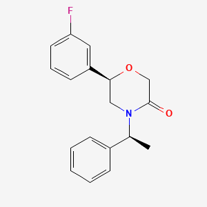 (6R)-6-(3-Fluorophenyl)-4-[(1S)-1-phenylethyl]morpholin-3-one